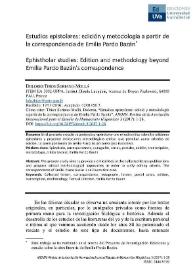 Estudios epistolares: edición y metodología a partir de la correspondencia de Emilia Pardo Bazán