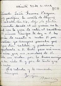 Carta de Josefina Manresa a Germán Vergara. Alicante, 31 de marzo de 1942
