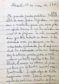 Carta de Miguel Hernández a Germán Vergara. Alicante, 19 de enero de 1942