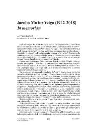 Jacobo Muñoz Veiga (1942-2018). 'In memoriam'