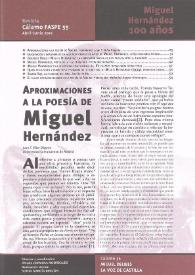 Aproximaciones a la poesía de Miguel Hernández