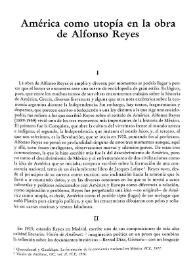 América como utopía en la obra de Alfonso Reyes