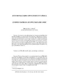 Antonio Machado: conocimiento y lógica