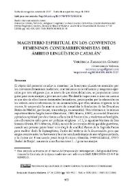 Magisterio espiritual en los conventos femeninos contrarreformistas del ámbito lingüístico catalán