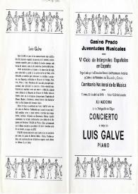 VI Ciclo de Intérpretes Españoles en España.  Concierto a cargo de Luis Galve (Piano)