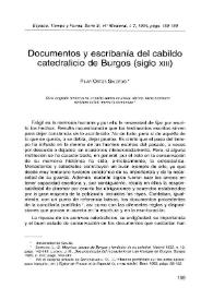 Documentos y escribanía del Cabildo catedralicio de Burgos (siglo XIII) 