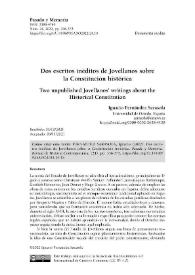 Dos escritos inéditos de Jovellanos sobre la Constitución histórica