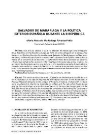Salvador de Madariaga y la política exterior española durante la II República 