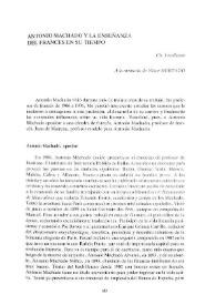Antonio Machado y la enseñanza del francés en su tiempo