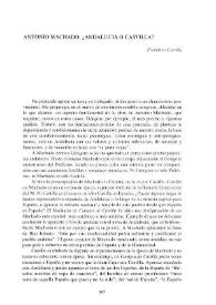 Antonio Machado: ¿Andalucía o Castilla?