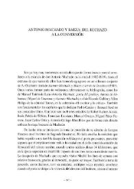 Antonio Machado y Baeza: del rechazo a la conversión