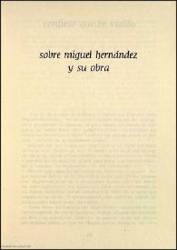 Sobre Miguel Hernández y su obra