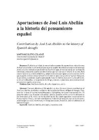Aportaciones de José Luis Abellán a la historia del pensamiento español 