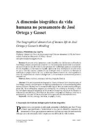 A dimensão biográfica da vida humana no pensamento de José Ortega y Gasset 