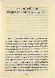 La religiosidad de Miguel Hernández y su poesía
