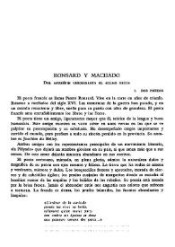 Ronsard y Machado. Del 