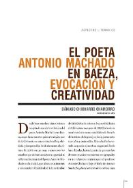 El poeta Antonio Machado en Baeza, evocación y creatividad