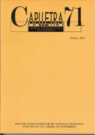 Caplletra: Revista Internacional de Filologia. Núm. 71, tardor 2021
