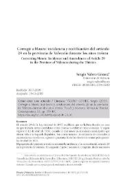 Corregir a Maura: incidencia y rectificación del artículo 29 en la provincia de Valencia durante los años treinta
