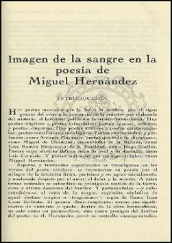 Imagen de la sangre en la poesía de Miguel Hernández