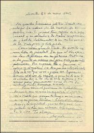 Carta de Miguel Hernández a Carlos Rodríguez Spiteri. Alicante, 26 de enero de 1942