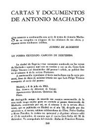 Cartas y documentos de Antonio Machado