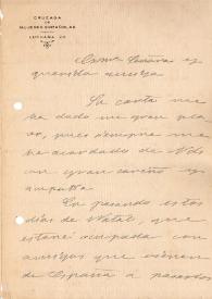 Carta de Carmen de Burgos a Perpétua Nóbrega-Quintal. Estoril, 19 de diciembre de 1919