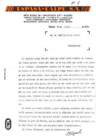 Carta de Miguel Hernández a José María de Cossío. Madrid, 14 de julio de 1935