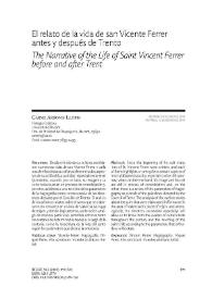  El relato de la vida de san Vicente Ferrer antes y después de Trento