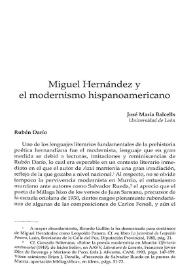 Miguel Hernández y el modernismo hispanoamericano