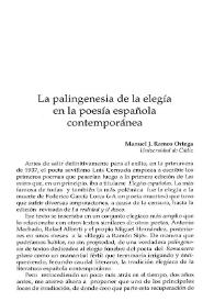 La palingenesia de la elegía en la poesía española contemporánea