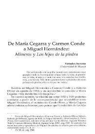 De María Cegarra y Carmen Conde a Miguel Hernández: 