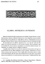 Clarín, novelista olvidado