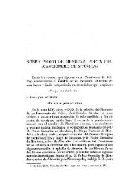 Sobre Pedro de Mendoza, poeta del 