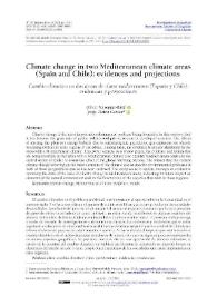 Climate change in two Mediterranean climate areas (Spain and Chile): evidences and projections