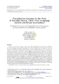 Precipitation extremes in the Puna of Atacama Desert, Chile: How to manage current and future uncertainty?