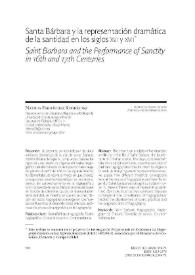 Santa Bárbara y la representación dramática de la santidad en los siglos XVI y XVII