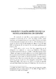 Galdós y Clarín artífices de la novela moderna en España 