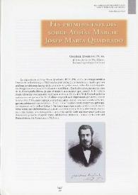 Els primers estudis sobre Ausiàs March: Josep Maria Quadrado