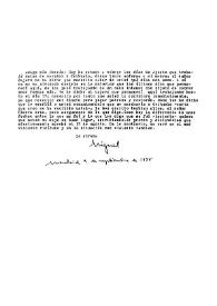 Carta de Miguel Hernández a José María de Cossío. Madrid, 3 de septiembre de 1935