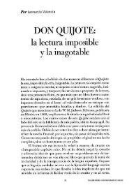 'Don Quijote': la lectura imposible y la inagotable

