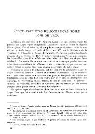 Cinco papeletas bibliográficas sobre Lope de Vega