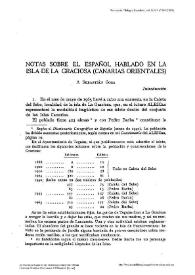 Notas sobre el español hablado en la isla de la Graciosa (Canarias orientales)