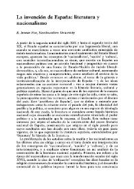 La invención de España: literatura y nacionalismo 