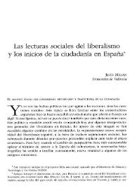 Las lecturas sociales del liberalismo y los inicios de la ciudadanía en España