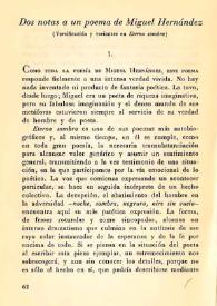 Dos notas a un poema de Miguel Hernández (Versificación y variantes en 