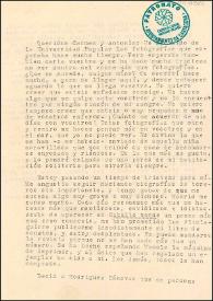 Carta de Miguel Hernández a Carmen Conde y Antonio Oliver. Madrid, 18 de octubre de 1935