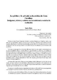 Lo público y lo privado en la estética de Cora Coralina: Imágenes, olores y colores en la resistencia social a la exclusión