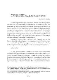 Francisca Pizarro. La primera viajera de la elite incaica a España