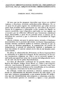 Algunas observaciones sobre el desarrollo actual de la arquitectura iberoamericana